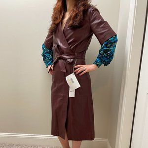 Blaise wrap-effect leather midi dress from IRIS & INK